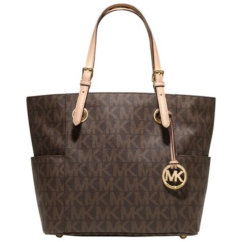 michael kors signature jet set tote brown|Michael Kors carryall.